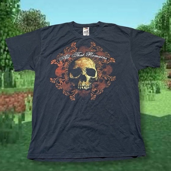 All That Remains Band T Shirt Skull Graphic Fruit of the Loom Mens L‎ - Picture 1 of 5